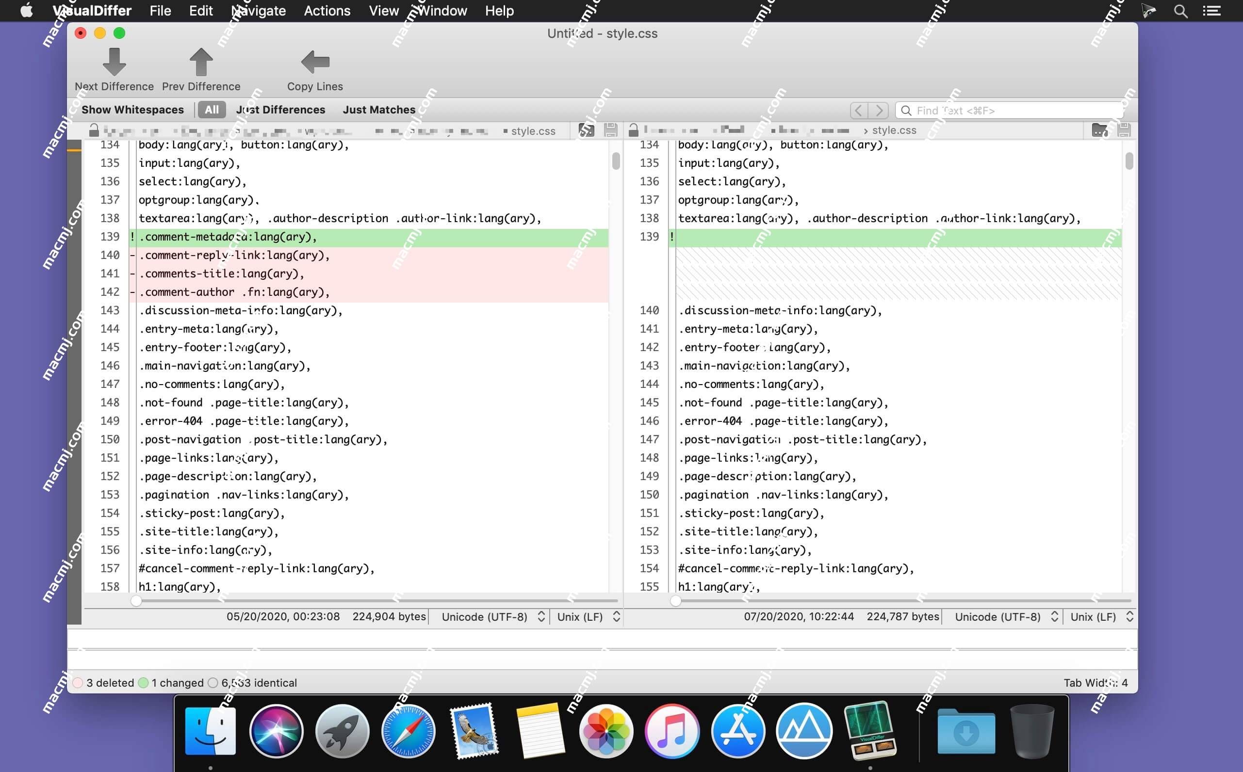 VisualDiffer for mac (文件比较工具)