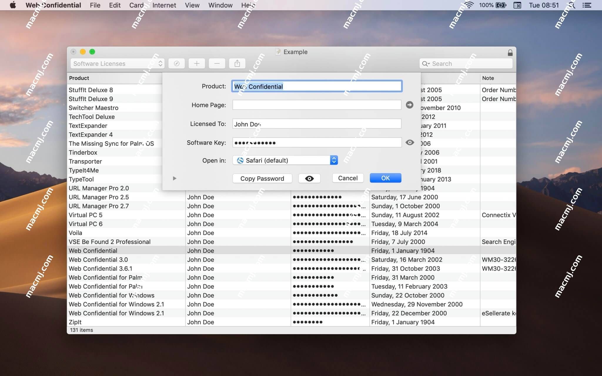 Web Confidential for mac(密码信息管理工具)