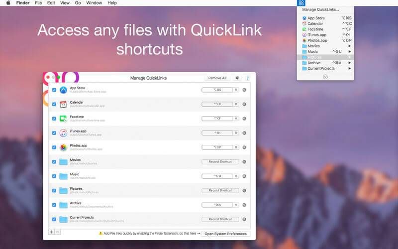 QuickLinks for Mac(菜单栏快捷命令) v3.2激活版