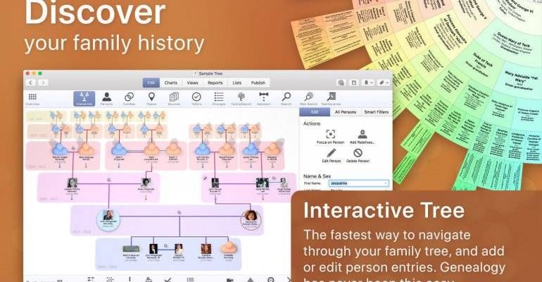 MacFamilyTree for Mac 10.1.0 中文破解版 (mac家谱族谱制作软件)