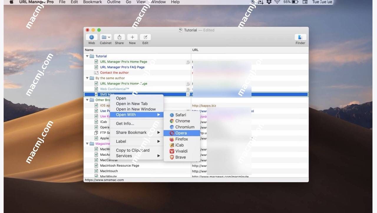 URL Manager Pro for Mac(浏览器标签管理应用)