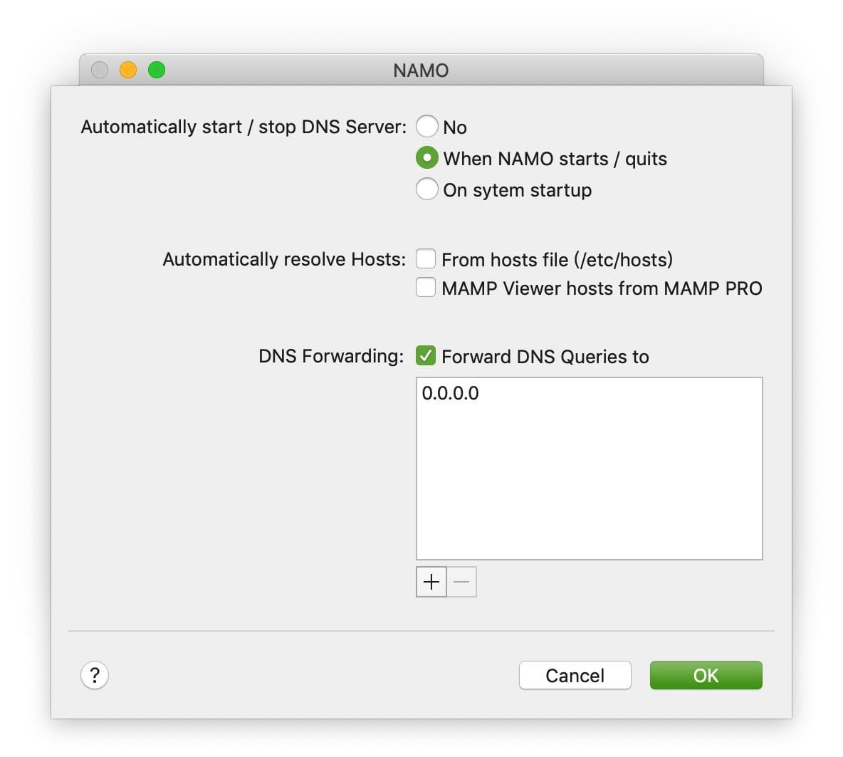 NAMO for Mac v2.0 Mac上本地DNS服务器工具