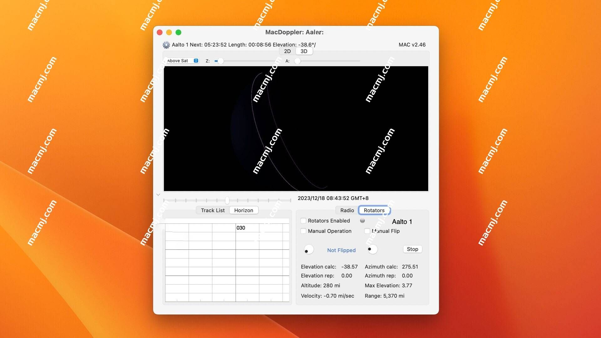 MacDoppler for mac(业余无线电卫星追踪软件)