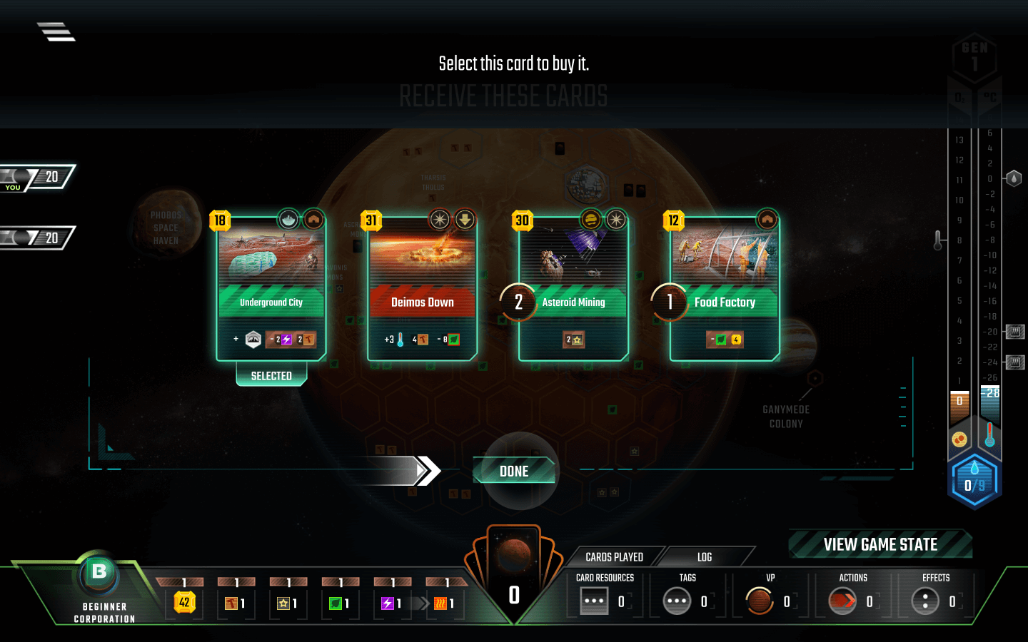 殖民火星 for Mac Terraforming Mars v2.4.1.130129_master 英文原生版 附DLC