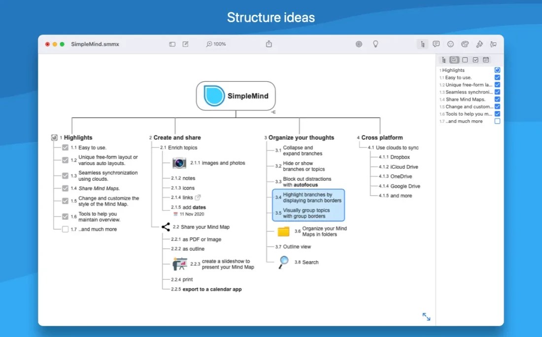 Simplemind pro for mac &#8211; 思维导图软件