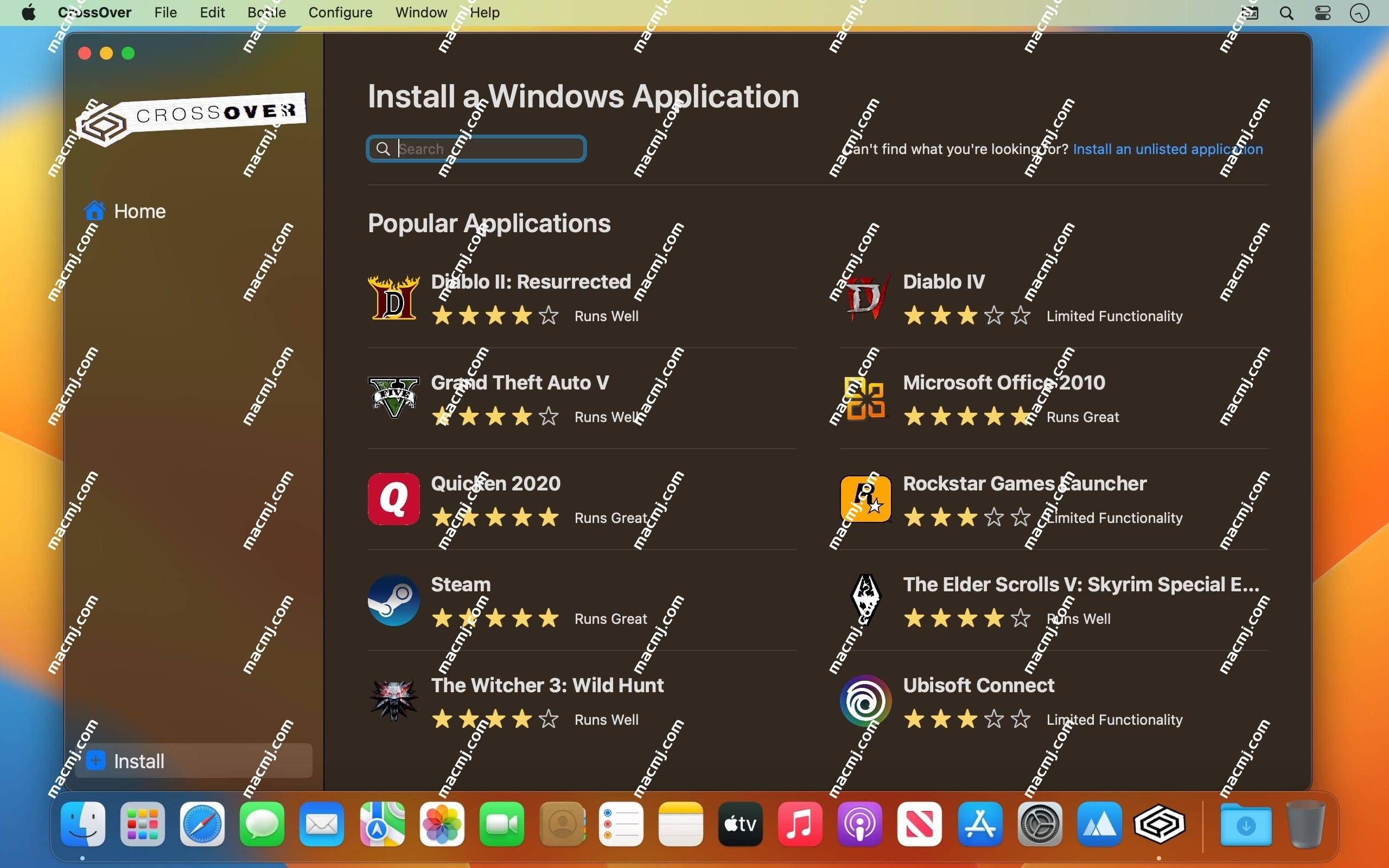 CrossOver for Mac  (mac类虚拟机运行Windows软件)