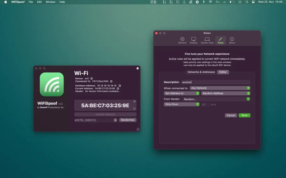 WiFiSpoof for Mac(wifi地址修改工具)