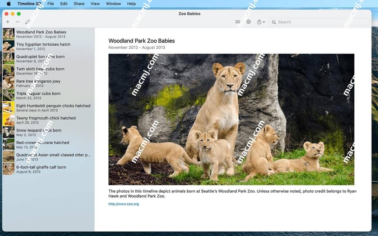Timeline 3D for Mac(3D时间轴记事本软件)