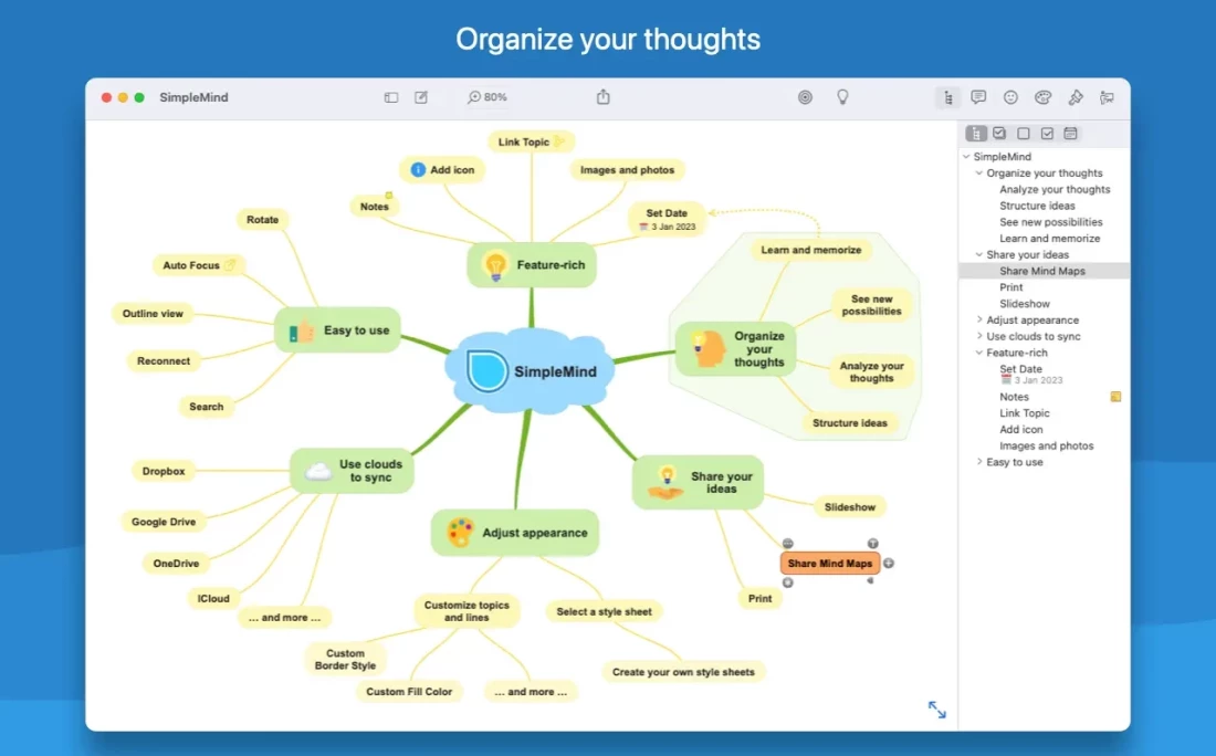 Simplemind pro for Mac(mac上的思维导图软件)