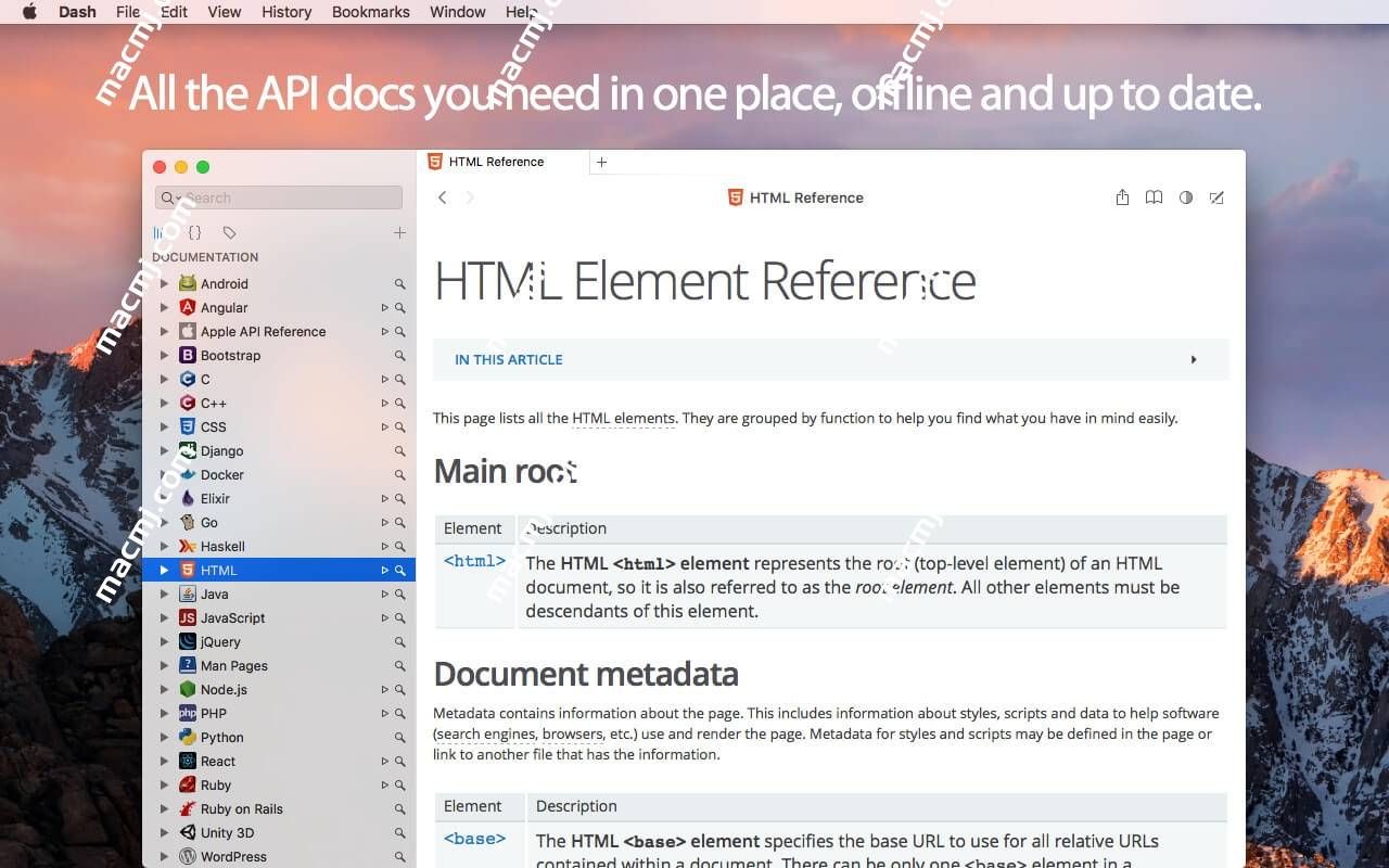 Dash for Mac(最好用的API文档工具)