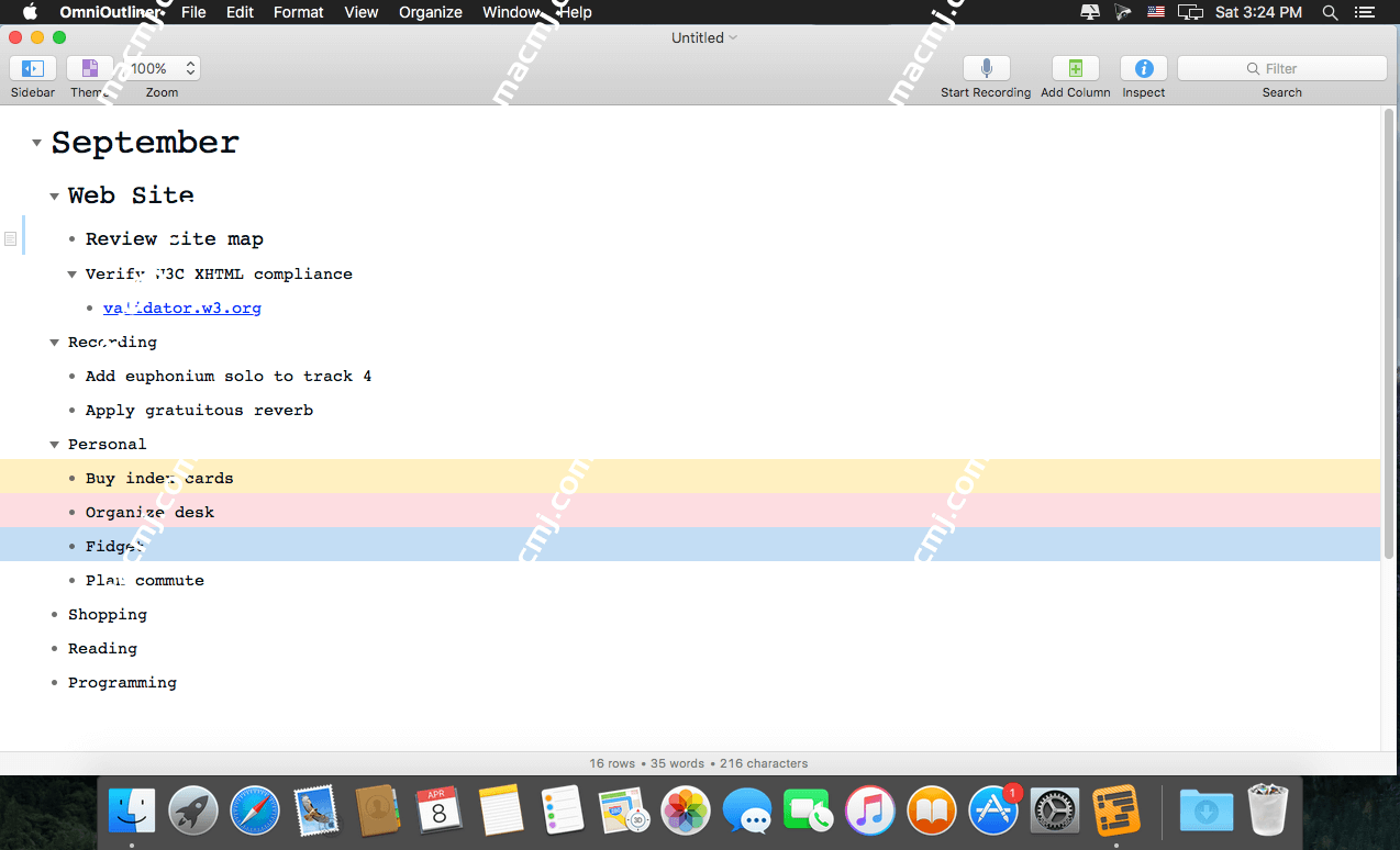 OmniOutliner 5 Pro for Mac  (知识大纲管理软件)