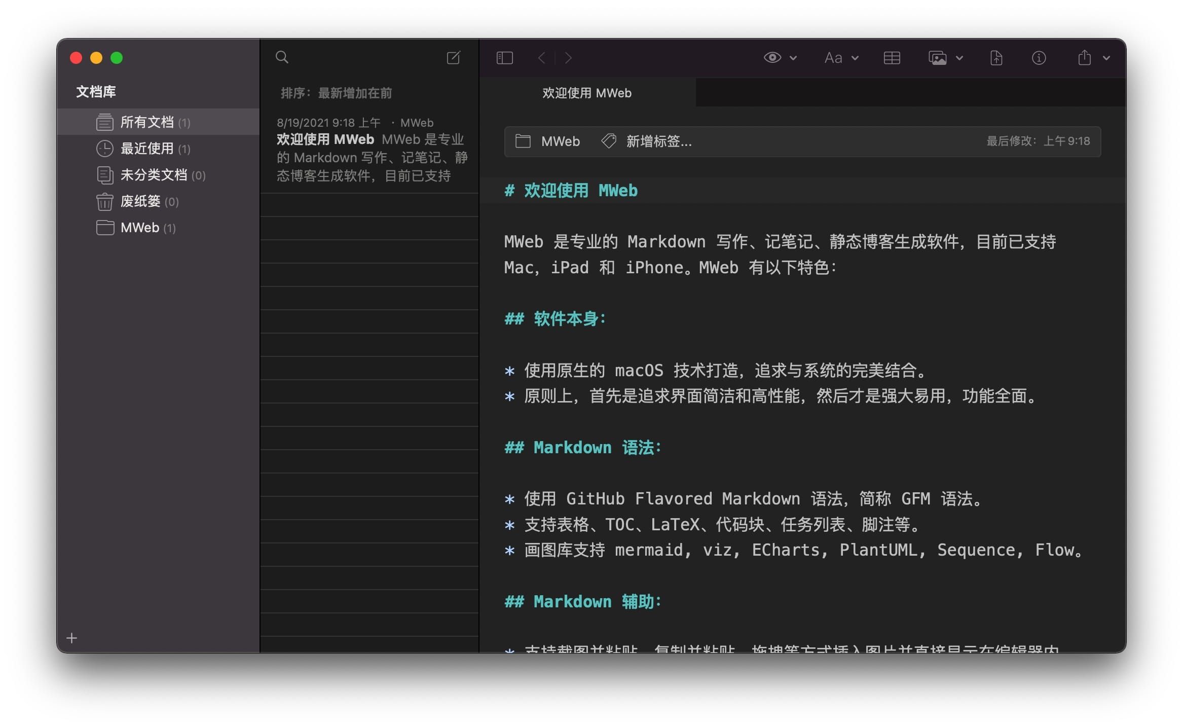 MWeb Pro for Mac Markdown编辑与发布软件