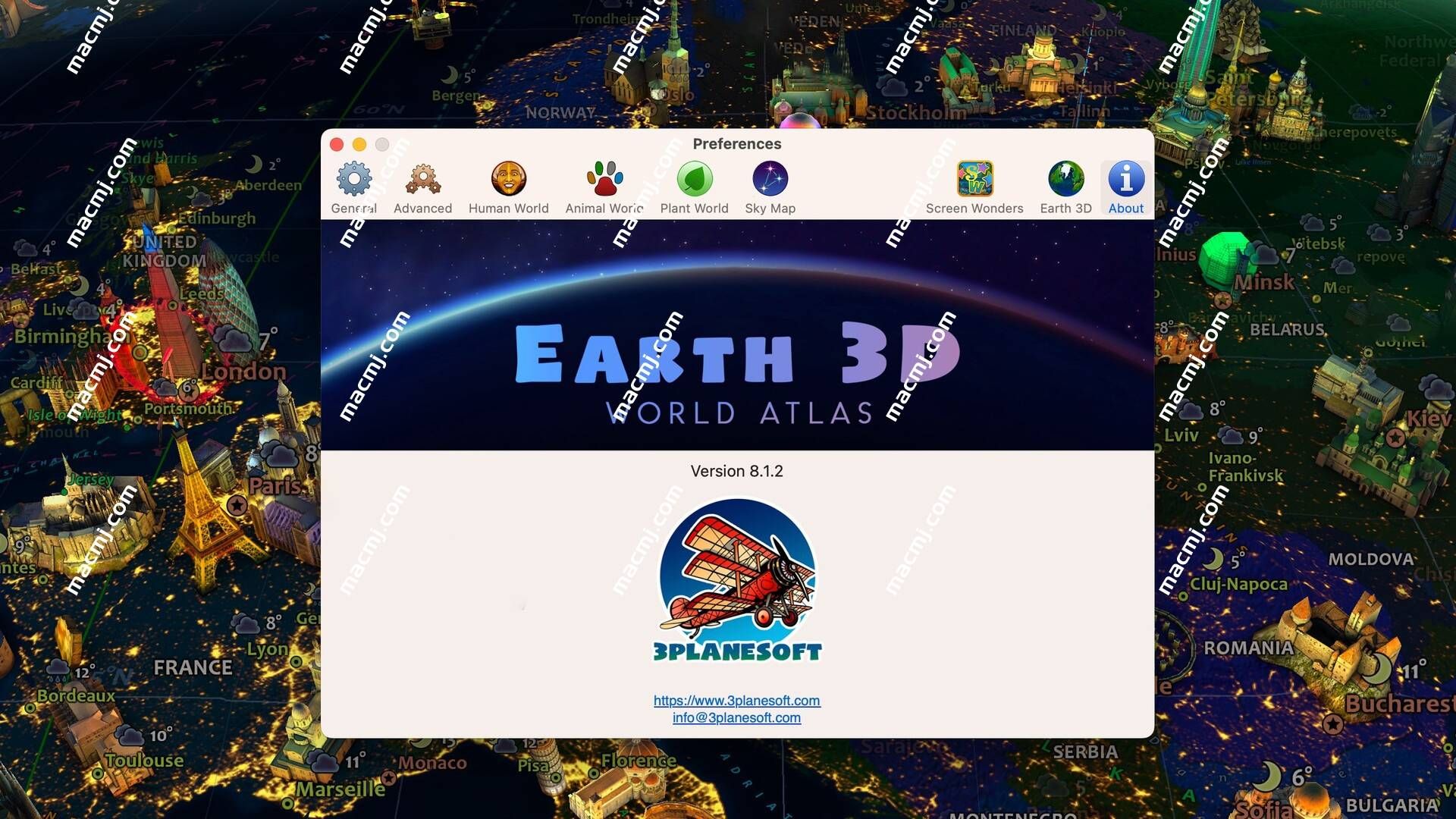 Earth 3D for mac(3D地球模拟软件)v8.1.2免激活版